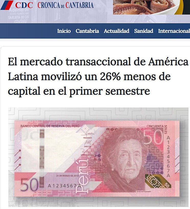 El mercado transaccional de Amrica Latina moviliz un 26% menos de capital en el primer semestre